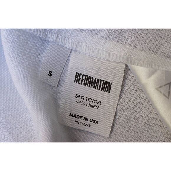 Reformation - "Cruz" Wrap Dress in White Linen, size Small #14 - Picture 10 of 12